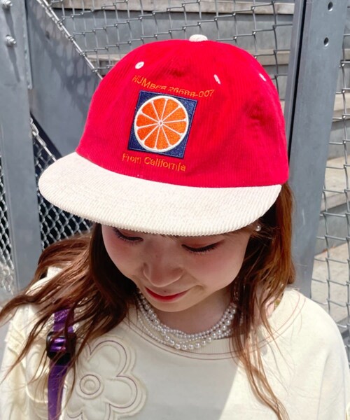CIAOPANIC TYPY(チャオパニックティピー)の「【HELLO.SANFRANCISCO】ツートーンロゴコーデュロイキャップ(キャップ・レディース・グリーン/ピンク/レッド・ONE)」の3枚目の写真
