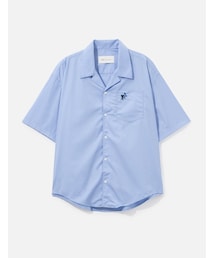 ami | Boxy Cotton Short-Sleeve Shirt With Ami De Coeur Tulip