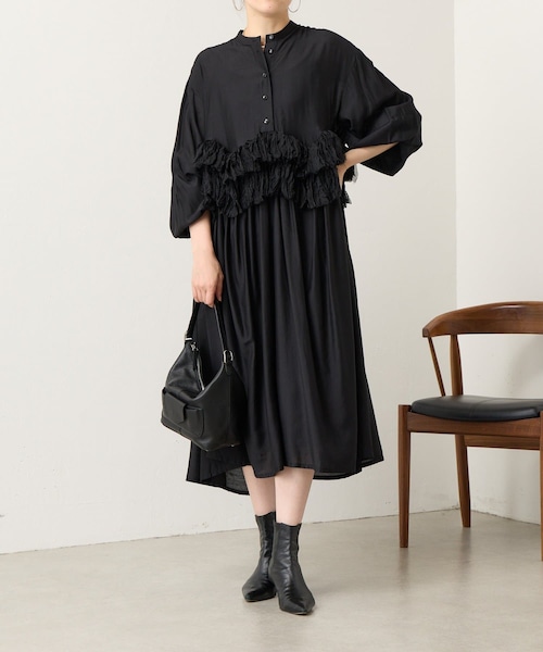BEARDSLEY(ビアズリー)の「プリーツシフォンワンピ《HiROMITHiSTLE》(ワンピース・レディース・ブラック・F)」の1枚目の写真
