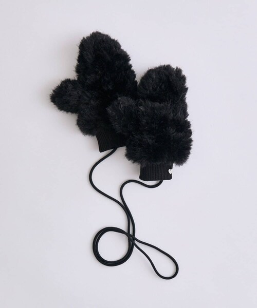 OLIVE des OLIVE(オリーブデオリーブ)の「Fluffy Fur Gloves(手袋・レディース・ブラック/ピンク/オフホワイト/サックスブルー・FREE)」の1枚目の写真