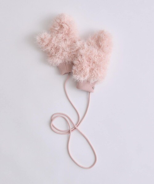 OLIVE des OLIVE(オリーブデオリーブ)の「Fluffy Fur Gloves(手袋・レディース・ブラック/ピンク/オフホワイト/サックスブルー・FREE)」の4枚目の写真
