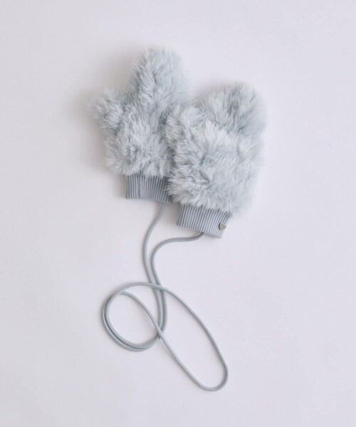 OLIVE des OLIVE(オリーブデオリーブ)の「Fluffy Fur Gloves(手袋・レディース・ブラック/ピンク/オフホワイト/サックスブルー・FREE)」の3枚目の写真