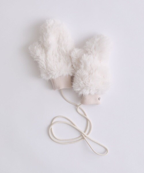 OLIVE des OLIVE(オリーブデオリーブ)の「Fluffy Fur Gloves(手袋・レディース・ブラック/ピンク/オフホワイト/サックスブルー・FREE)」の2枚目の写真