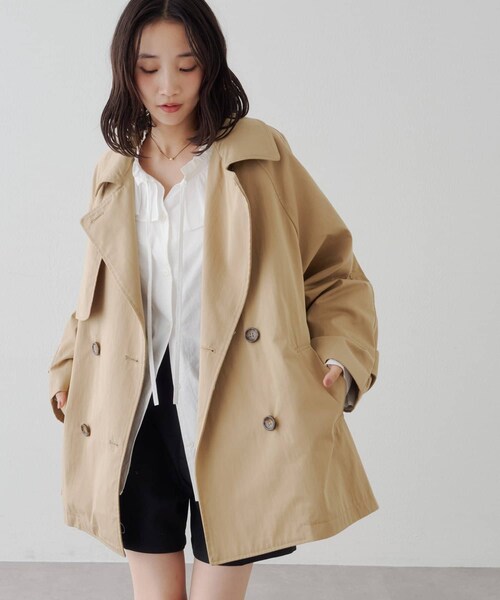 DISCOAT(ディスコート)の「【8/20(木)から15%OFF!/キュン祭り対象】2WAYミドルトレンチコート(トレンチコート・レディース・カーキ/ブラウン/ベージュ・F)」の3枚目の写真