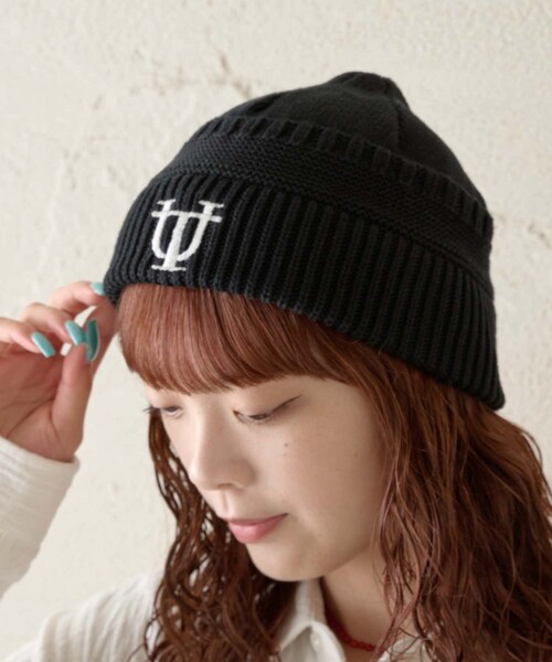 CIAOPANIC TYPY(チャオパニックティピー)の「UNITITLESロゴニットビーニー(帽子・レディース・ネイビー/ブラック・ONE)」の2枚目の写真