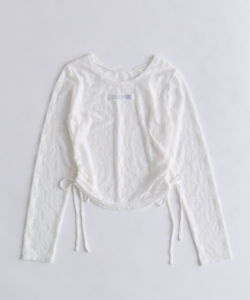 OLIVE des OLIVE(オリーブデオリーブ)の「Laceトップス(Tシャツ/カットソー・レディース・ブラック/オフホワイト/ピンク・FREE)」の2枚目の写真