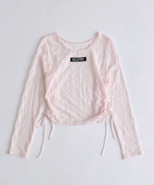 OLIVE des OLIVE(オリーブデオリーブ)の「Laceトップス(Tシャツ/カットソー・レディース・ブラック/オフホワイト/ピンク・FREE)」の3枚目の写真