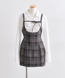 OLIVE des OLIVE（オリーブデオリーブ）の「【インフルエンサー企画】Maki ギャザーブラウスジャンスカセット（ワンピース）」