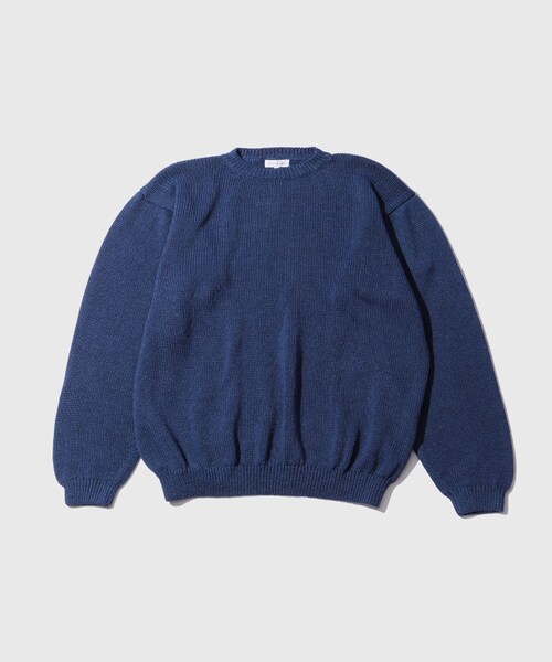 ADAM ET ROPE'(アダムエロペ)の「【KAPTAIN SUNSHINE/キャプテンサンシャイン】Cotton Washi Hand Frame P/O(ニット/セーター・メンズ・ブラック/ブルー・3/4)」の5枚目の写真