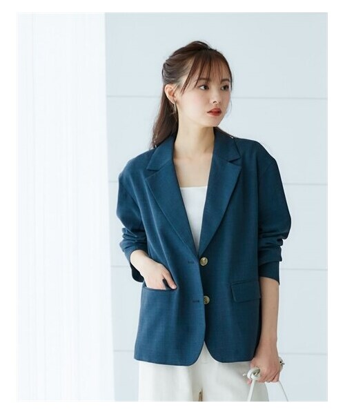 nissen（ニッセン）の「大きいサイズ　テーラードジャケット　miclat（テーラードジャケット・レディース・ベージュ系/ネイビー系・L/LL/3L/4L/5L/6L/8L/10L）」の10枚目の写真