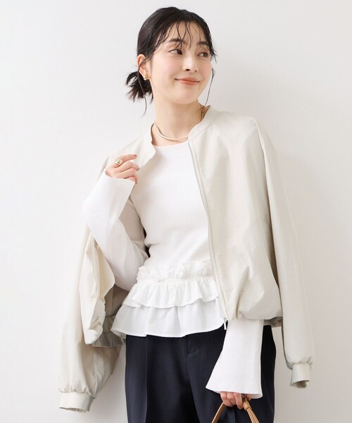 VIS(ビス)の「ボリュームバルーンブルゾン/UVケア・イージーケア(ブルゾン・レディース・ブラック/キナリ/カーキ・F)」の10枚目の写真