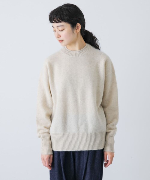 かぐれ（カグレ）の「TICCA　ヤククルーネックプルオーバー（ニット/セーター・レディース・ivory/light blue/grey・FREE）」の12枚目の写真