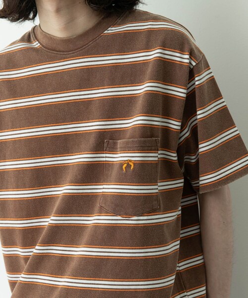 URBAN RESEARCH Sonny Label（アーバンリサーチサニーレーベル）の「HANG TEN　LA HOJJA BORDER T-SHIRTS（Tシャツ/カットソー・メンズ・OFF/BRWON・M/L）」の2枚目の写真