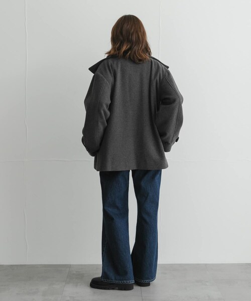 URBAN RESEARCH Sonny Label（アーバンリサーチサニーレーベル）の「メルトンジャージースタンドカラーコート（テーラードジャケット・レディース・L.グレー/チャコールグレー/モカ・Free）」の11枚目の写真