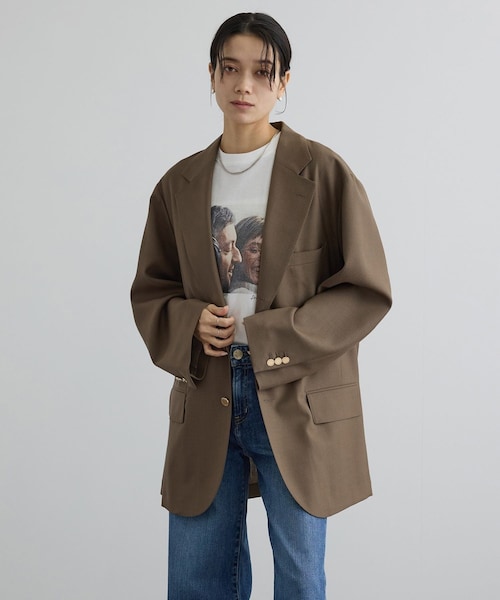 ADAM ET ROPE'（アダムエロペ）の「【J'aDoRe・一部店舗限定】【COUTURE D'ADAM（クチュール ド アダム）】BIG JK Single Blazer Desert（テーラードジャケット・レディース・キャメル・38）」の2枚目の写真