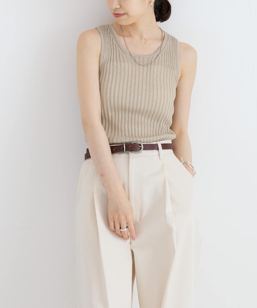 URBAN RESEARCH（アーバンリサーチ）の「ハイゲージラメタンクトップ（タンクトップ・レディース・BLACK系/BEIGE系/BLUE系・FREE）」の2枚目の写真
