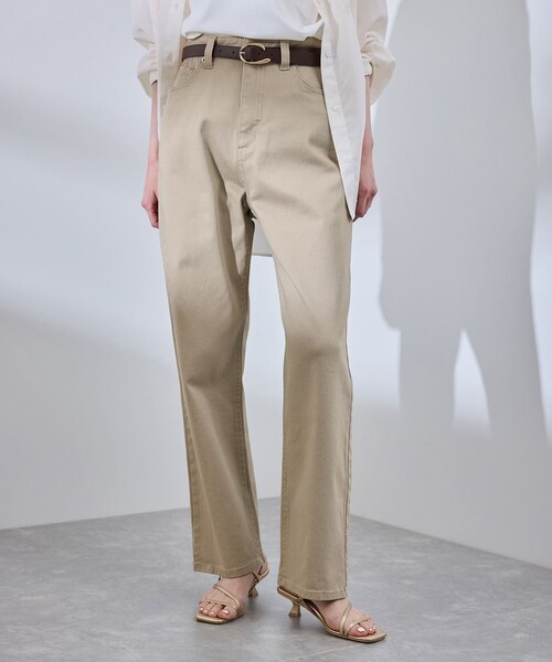 ROPE' PICNIC（ロペピクニック）の「【新色追加】【ウエスト革命デニム】ウエストシェイプハイライズマムジーンズ（デニムパンツ・レディース・ピンク/ベージュ・36/38/40）」の3枚目の写真