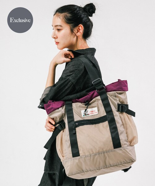 EKAL（エカル）の「『別注』Caribou Mountaineering×EKAL　L. WEIGHT PACK TOTE（トートバッグ・レディース・GREIGE/BLACK・Free）」の3枚目の写真