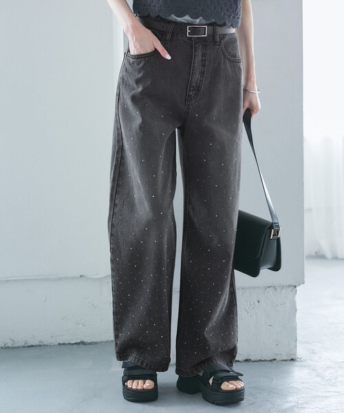 ROPE' PICNIC（ロペピクニック）の「キラキラビジューデニム（デニムパンツ・レディース・ネイビー/ブルー/ブラック系・36/38/40）」の19枚目の写真