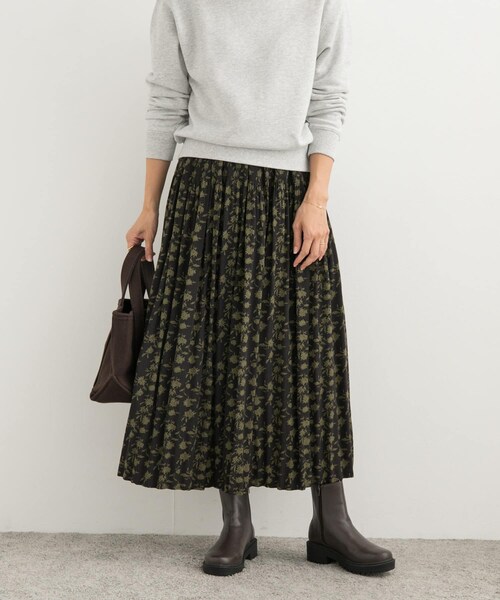 5/6までセール‼️INGEBORG フラワープリント プリーツスカート美品 フラワープリントプリーツスカート【公式通販】