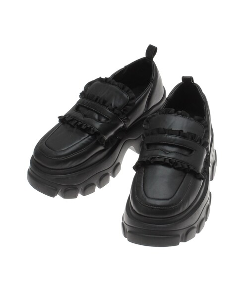 パデッドフリルローファー ［新品］ メリージェニー merry jenny パデッドフリルローファー （ブラック