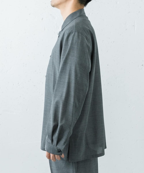 URBAN RESEARCH（アーバンリサーチ）の「ATON　WOOL GAUZE LOOSE FIT SHIRTS（シャツ/ブラウス・メンズ・GRAY/NAVY TOP・4/6）」の6枚目の写真
