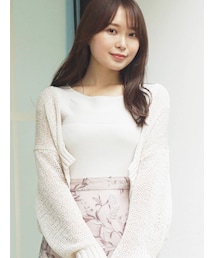 MERCURYDUO | 透かし編みクロップドカーディガン(カーディガン/ボレロ)