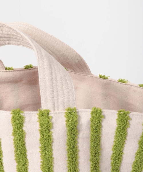 URBAN RESEARCH DOORS(アーバンリサーチドアーズ)の「beej LOOP STRIP BOX TOTEBAG(トートバッグ・レディース・CHOCOLATE/GREEN・One)」の9枚目の写真