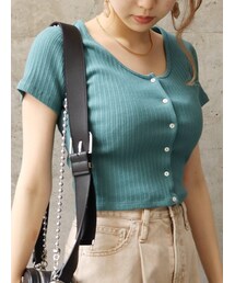 EVRIS | フロントボタンショートTEE(Tシャツ/カットソー)