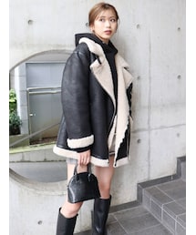 MURUA | ルーズフェイクムートン(ブルゾン)