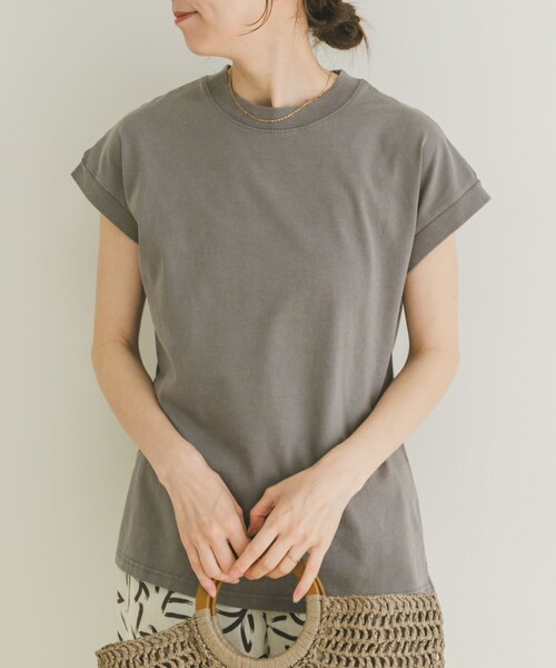 ITEMS URBANRESEARCH（アイテムズ アーバンリサーチ）の「ピグメントフレンチTシャツ（Tシャツ/カットソー・レディース・CML/GRY/BLK・FREE）」の14枚目の写真