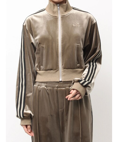 GYDA（ジェイダ）の「SymmetryGYDAベロアトラックジャケット（ブルゾン・レディース・ブラック/ベージュ・F）」の3枚目の写真