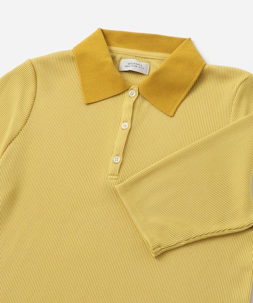 Saturdays NYC(サタデーズ ニューヨークシティ )の「Devin Rib Poloshirt(ポロシャツ・レディース・ブラック/オフホワイト/イエロー・L/M/S)」の21枚目の写真
