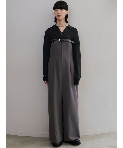 LAGUNAMOON（ラグナムーン）の「ベルトセットベアオールインワン（つなぎ/オールインワン・レディース・ライトグレー/チャコールグレー・S/M）」の7枚目の写真