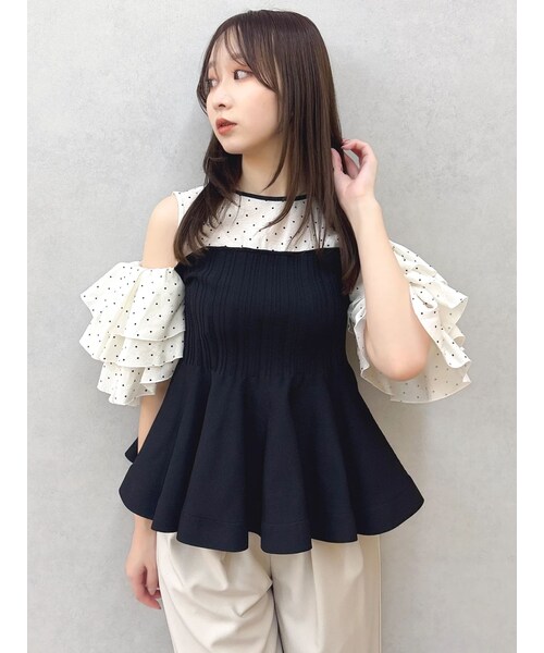 dazzlin（ダズリン）の「ビスチェライクチュニック（チュニック・レディース・オフホワイト/ブラック/ネイビー/パープル/ミックス・F）」の21枚目の写真