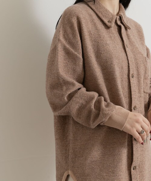 THE GOODLAND MARKET（ザグッドランドマーケット）の「FFM　TWEEDLIKE SHIRTS（カーディガン/ボレロ・レディース・Black/Beige・1/2）」の9枚目の写真