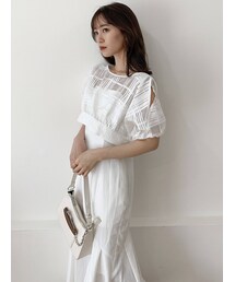 dazzlin | シアーチェックコンビセットワンピース(ワンピース)