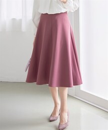 nissen | 大きいサイズあったか裏起毛カットジョーゼットフレアスカート（ゆったりヒップ）(スカート)