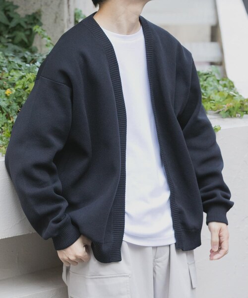 ITEMS URBANRESEARCH（アイテムズ アーバンリサーチ）の「『洗濯可/抗菌/防臭/UVカット』高機能リブニットカーディガン+インナー セット（ニット/セーター・メンズ・BLK/BLU/BEG/GRY・M/L）」の7枚目の写真