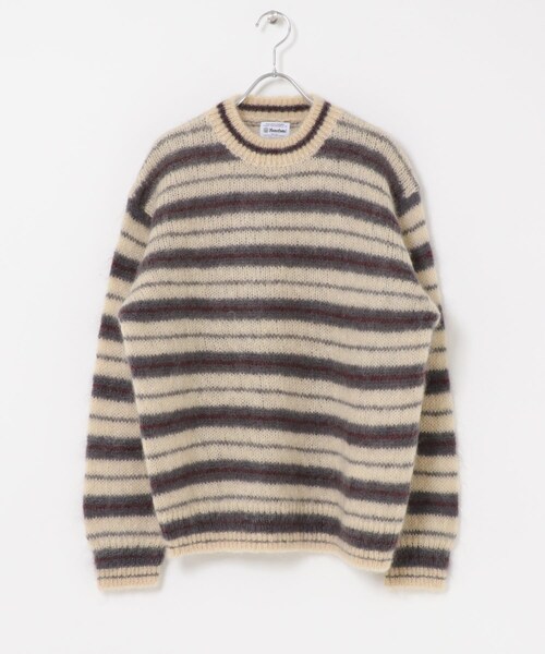 THE GOODLAND MARKET（ザグッドランドマーケット）の「米富繊維　MOHAIR WOOL BORDER P/O（ニット/セーター・レディース・IVORY/GRAY/GREEN・1/3）」の7枚目の写真
