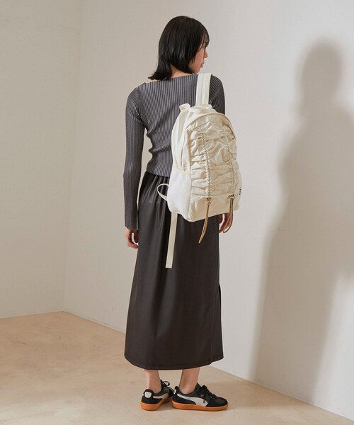 NERGY（ナージー）の「【イージーケア】Synthetic Leather イージーラップスカート（スカート・レディース・ブラック・F）」の4枚目の写真