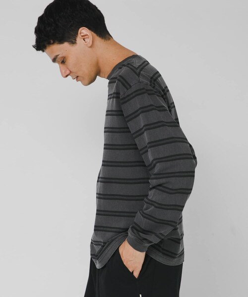 URBAN RESEARCH Sonny Label（アーバンリサーチサニーレーベル）の「ピグメントボーダーロングスリーブTシャツ（Tシャツ/カットソー・メンズ・ベージュ/ブラック・M/L）」の19枚目の写真