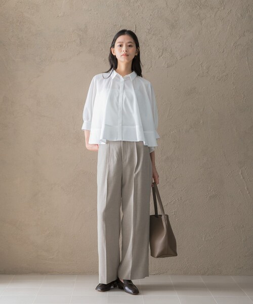 URBAN RESEARCH ROSSO（アーバンリサーチロッソ）の「ウォッシャブルブライトローンシャツブラウス（シャツ/ブラウス・レディース・OFF WHITE/BLACK/SAX・Free）」の8枚目の写真