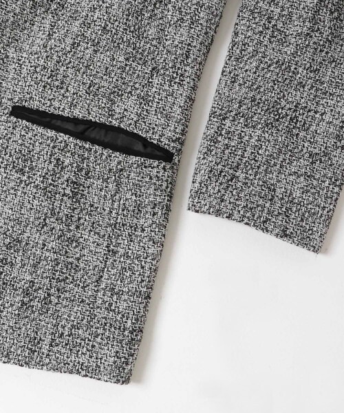 URBAN RESEARCH DOORS(アーバンリサーチドアーズ)の「ツィードVネックロングジャケット(その他アウター・レディース・OFF×BLK/NAVY・Free)」の12枚目の写真