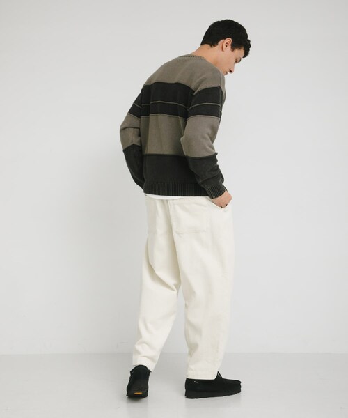 URBAN RESEARCH Sonny Label（アーバンリサーチサニーレーベル）の「ピグメントパネルボーダーニット（ニット/セーター・メンズ・ブラック/ネイビー・M/L）」の10枚目の写真