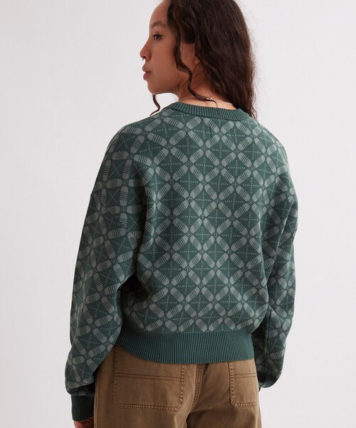 Saturdays NYC（サタデーズ ニューヨークシティ ）の「Hunakai Blockprint Sweater（ニット/セーター・レディース・ダークグリーン/ブラウン系/レッド・M/S）」の14枚目の写真