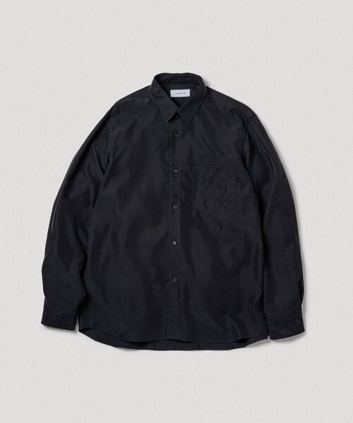 ADAM ET ROPE'（アダムエロペ）の「スエードタッチ レーヨン レギュラーカラーシャツ（シャツ/ブラウス・レディース・ブラック/ライトグレー/キナリ/ピンク系・L/M）」の3枚目の写真