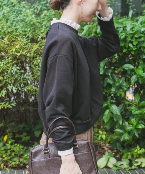 ITEMS URBANRESEARCH(アイテムズ アーバンリサーチ)の「フリルドッキングスウェット(スウェット・レディース・杢GRY/BLK・FREE)」の5枚目の写真