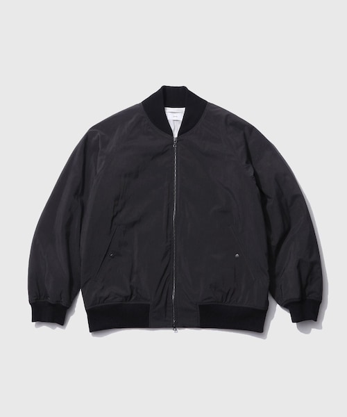 ADAM ET ROPE'(アダムエロペ)の「【ATON/エイトン】FIBRIL NYLON SATIN FLIGHT JACKET(その他アウター・メンズ・ブラック系・4/6)」の1枚目の写真