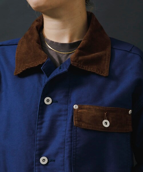 URBAN RESEARCH（アーバンリサーチ）の「NOMARHYTHM TEXTILE　French Work Coverall Jk（カバーオール・レディース・Blue・1）」の3枚目の写真
